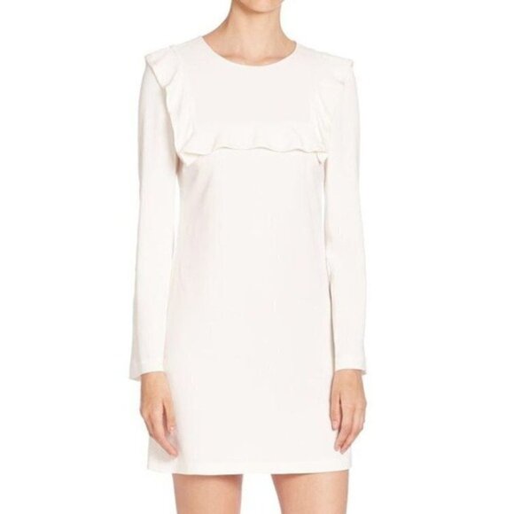 A.l.c. White Long Sleeve Ruffle Detail Dress - Picture 2 of 7